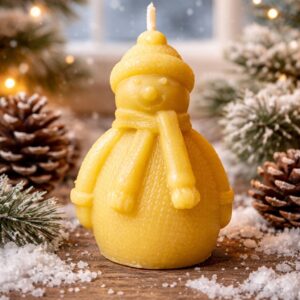 Bienenwachskerze Schneemann