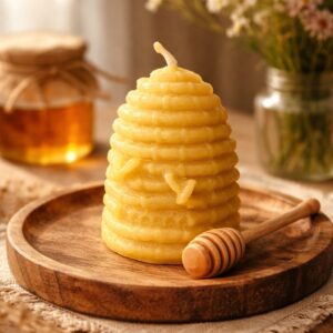 Bienenwachskerze Bienenkorb groß