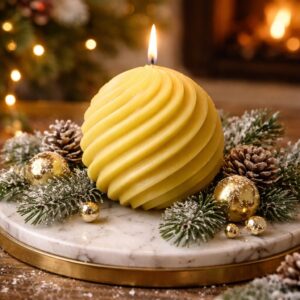 Bienenwachskerze Kugel gedreht