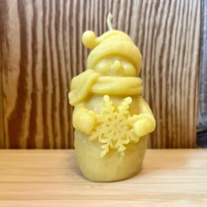 Bienenwachskerze Schneemann mit Flocke